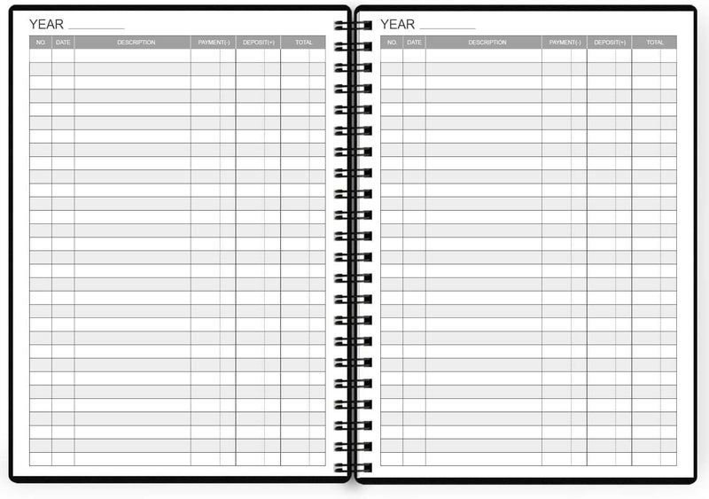 Cheericome Accounting Ledger Book A5 - Bank Accounting Log for Small Business Bookkeeping & Personal Use - Account Tracker Notebook Track Accounts, Deposit, Expense & Balance, 5.8 X 8.25 Inch, Black - Image 2